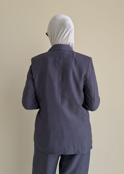 8249 Dark Grey Top And Pants Set For Women