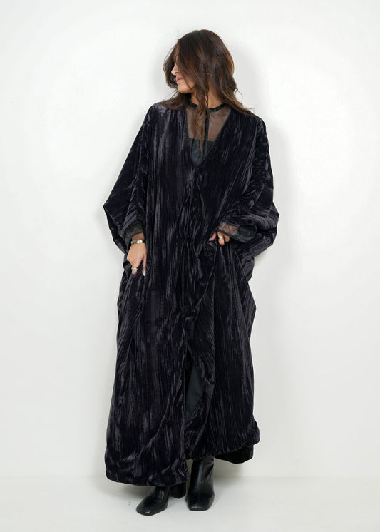 Nova 8094 Black Graphite Velvet Organza Set For Women