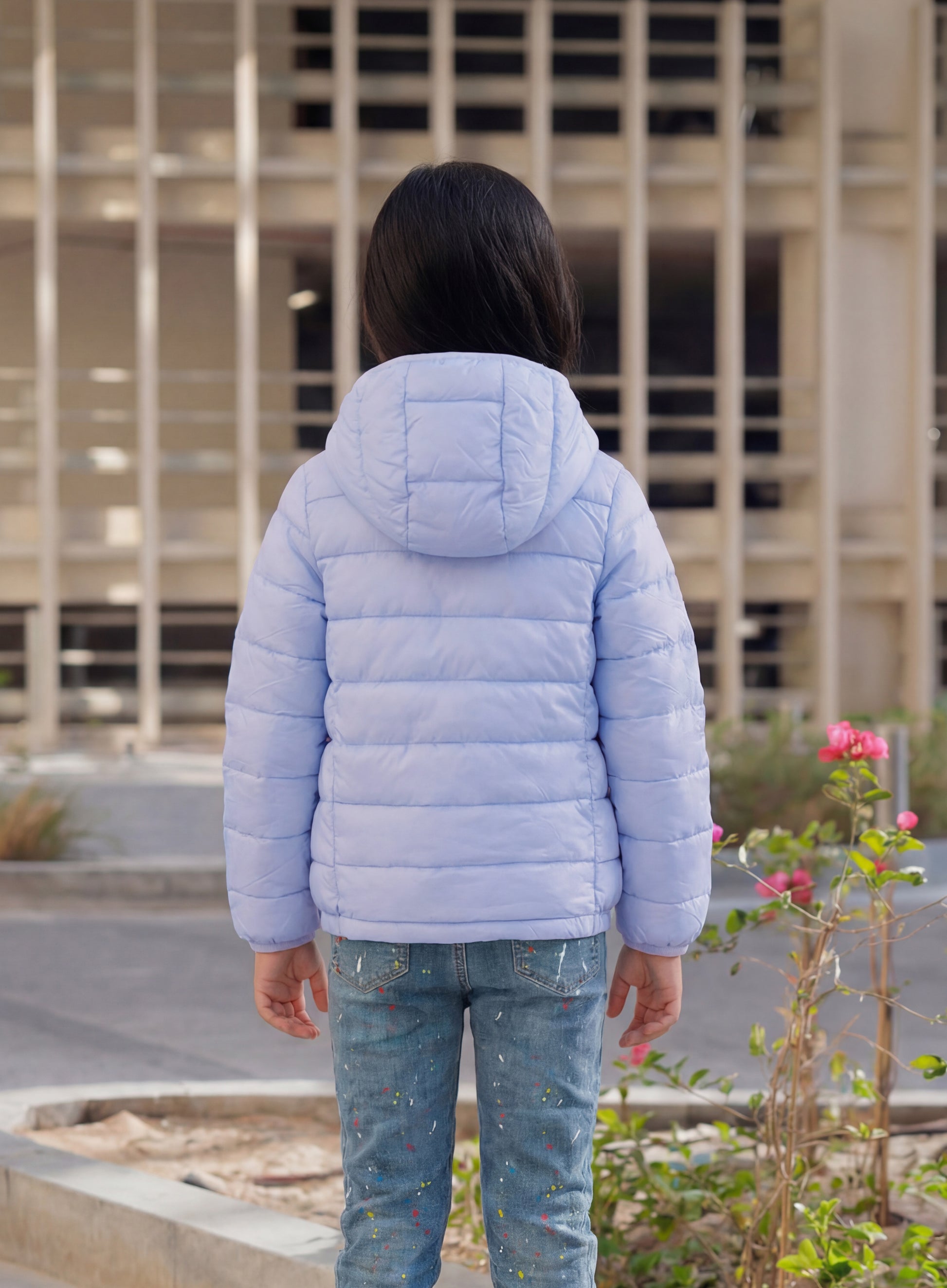 Multi-Color Winter Jacket With Hoodie For Kids