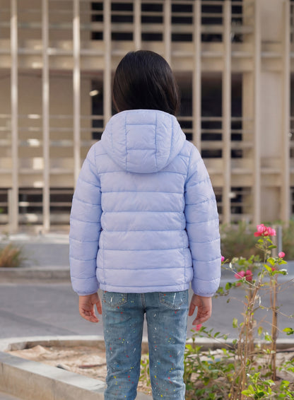 Multi-Color Winter Jacket With Hoodie For Kids