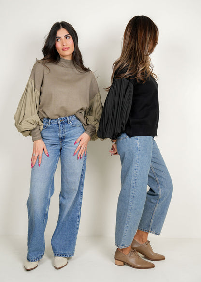 7813 Multi-Color Fluffy Sleeves Top For Women