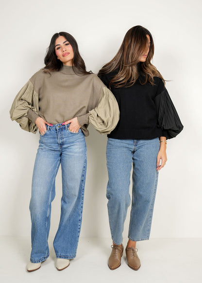 7813 Multi-Color Fluffy Sleeves Top For Women