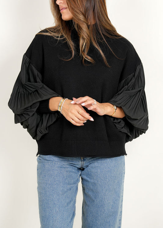 7813 Multi-Color Fluffy Sleeves Top For Women