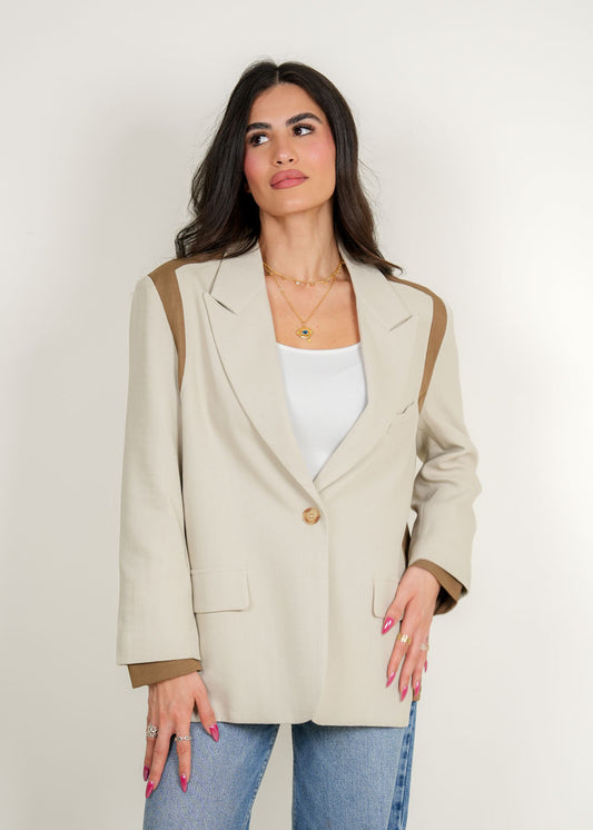7969 Beige Blazer For Women
