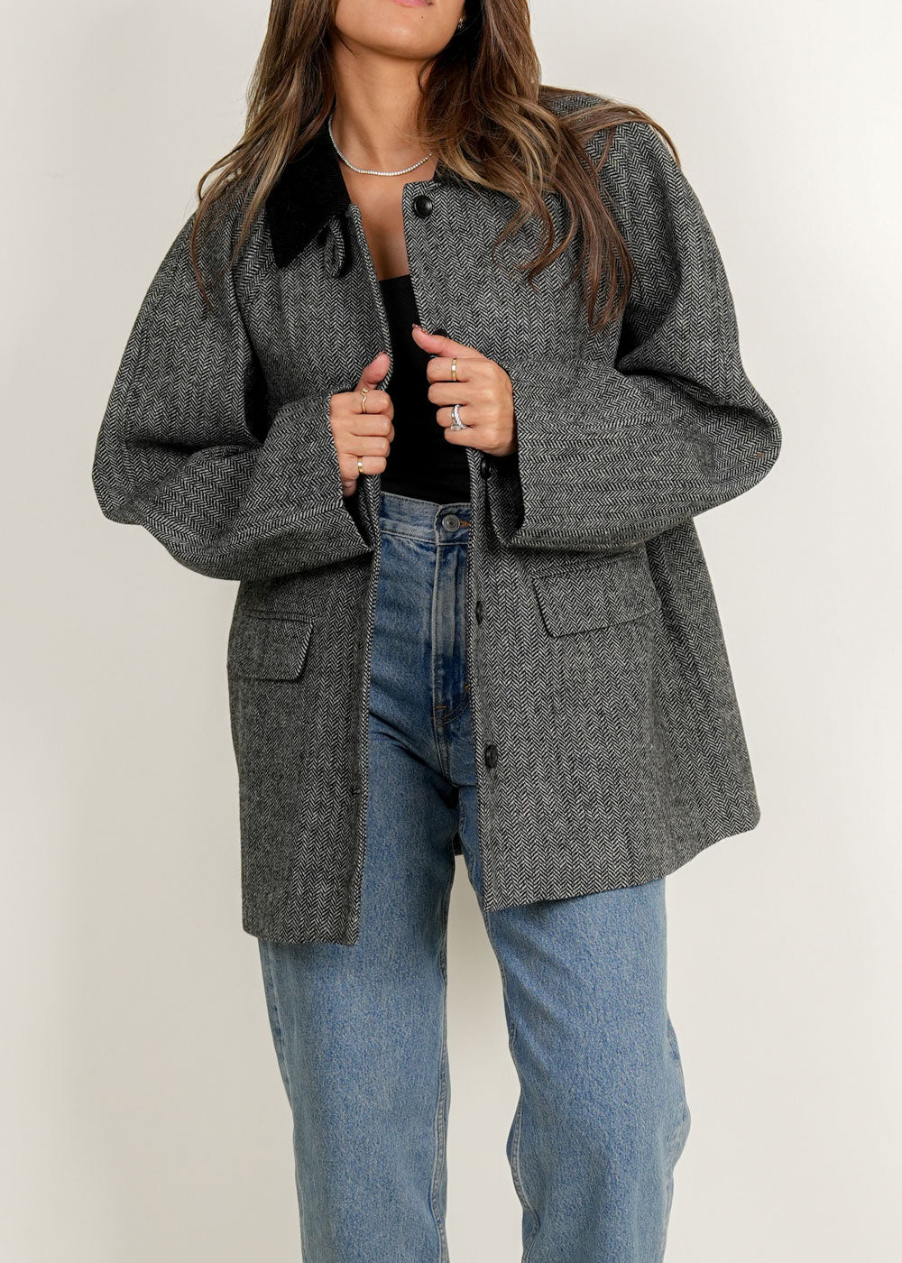 7816 Black Jacket Top For Women