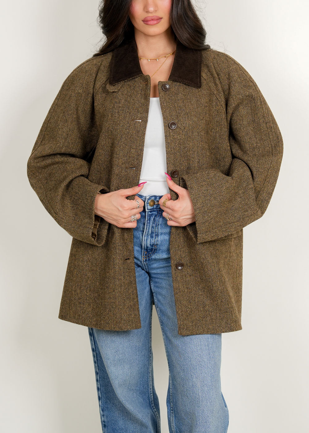 7816 Brown Jacket Top For Women