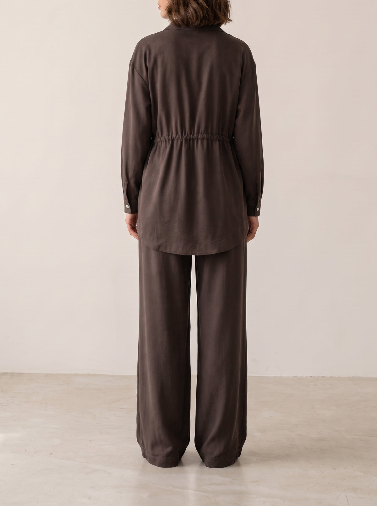 8203 Brown Shirt And Pants Set For Women