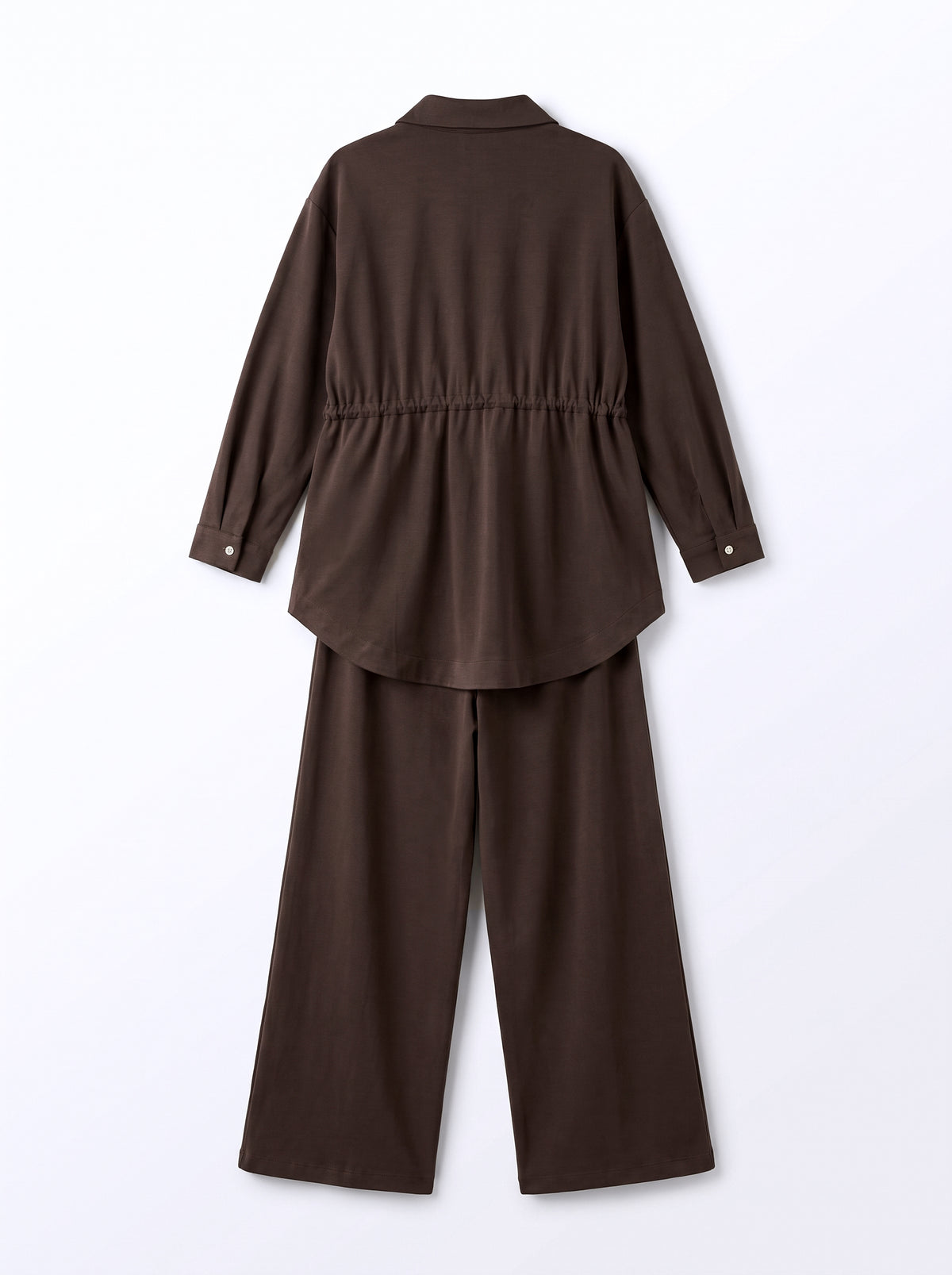 8203 Brown Shirt And Pants Set For Women