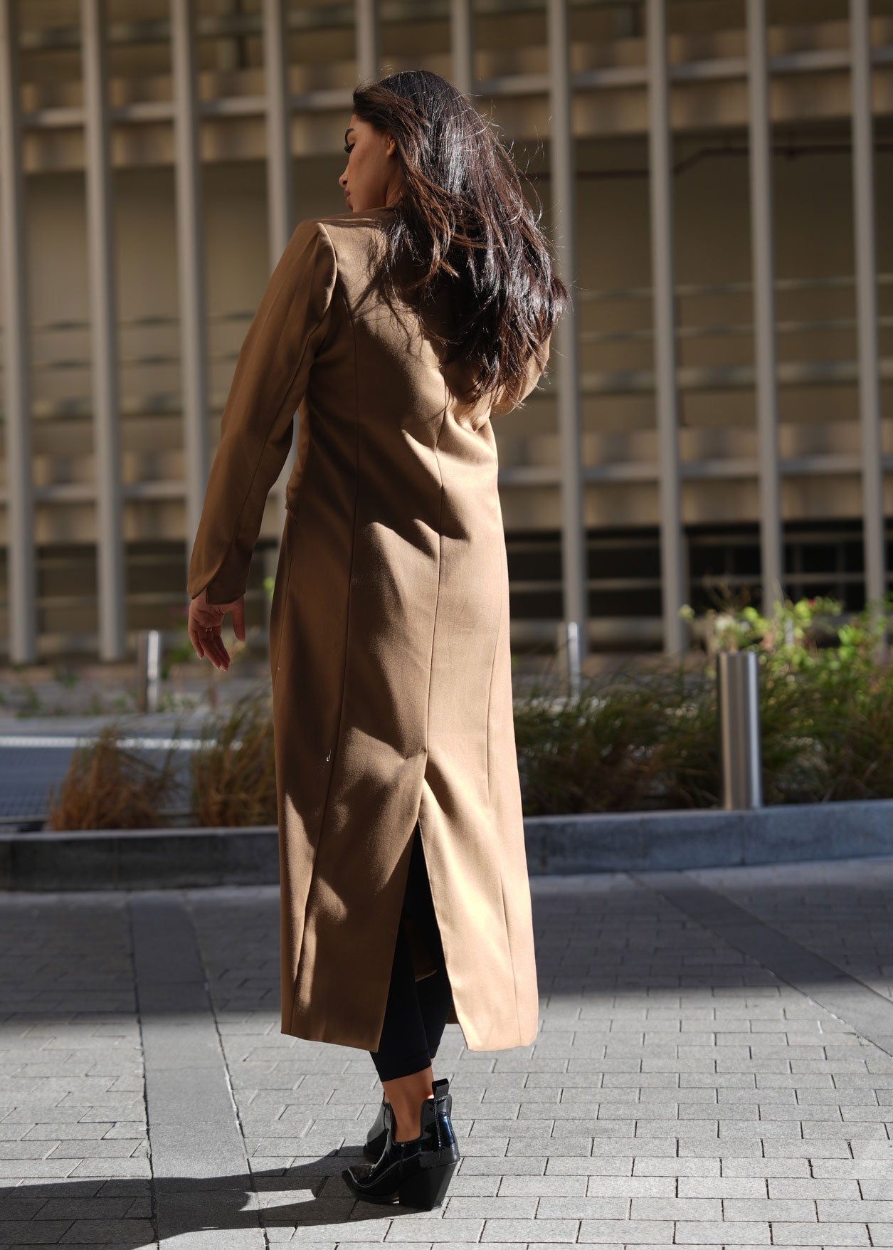 7688 Coffee Brown Coat For Women