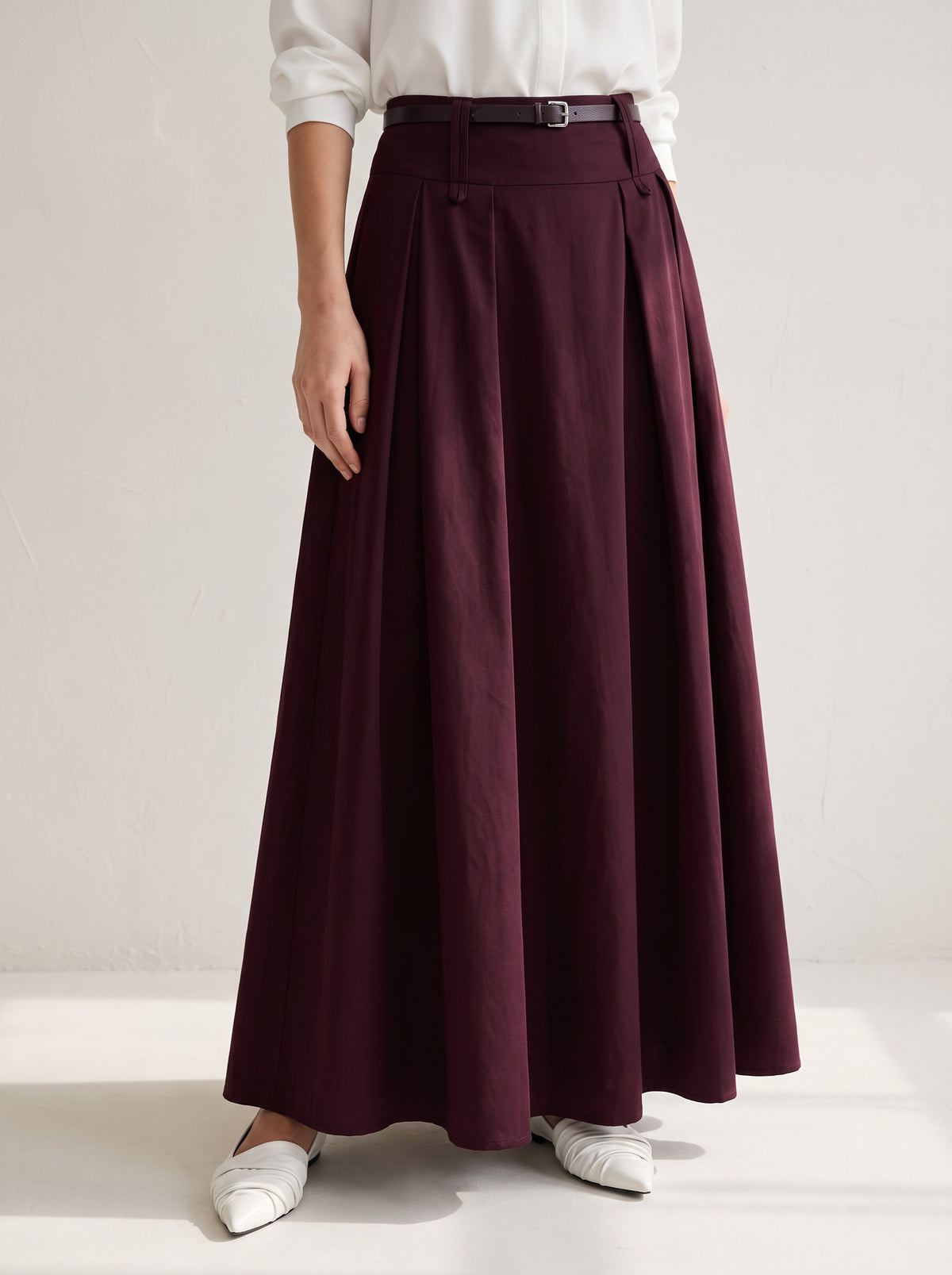 8313 Burgundy Skirt For Women