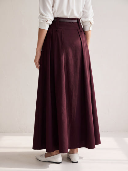 8313 Burgundy Skirt For Women