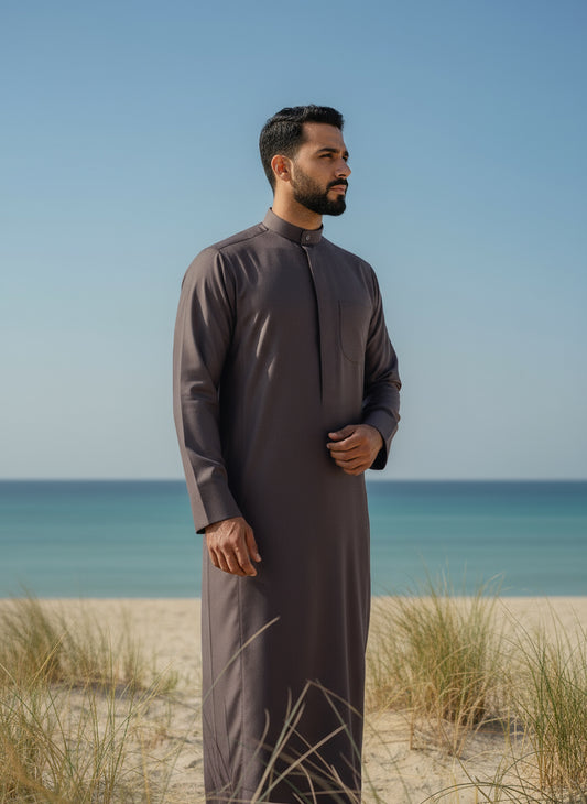 Dark Beige Winter Dishdasha Al Jazeera For Men