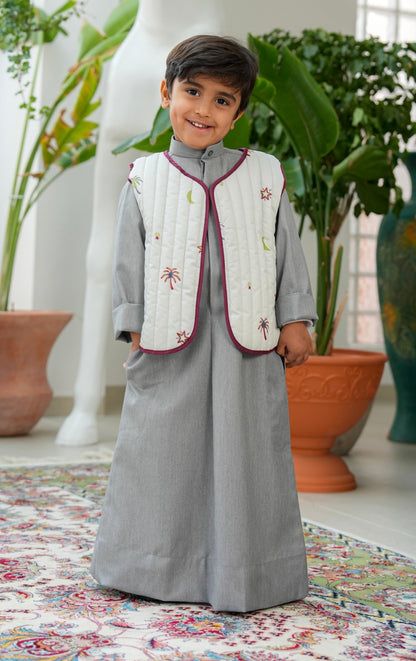 8058 سترة ثعلب رمادية فاتحة للأولاد