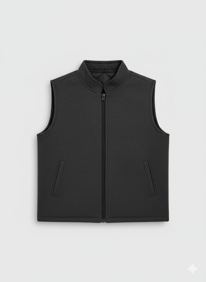 4025 Dark Grey Winter Vest For Boys