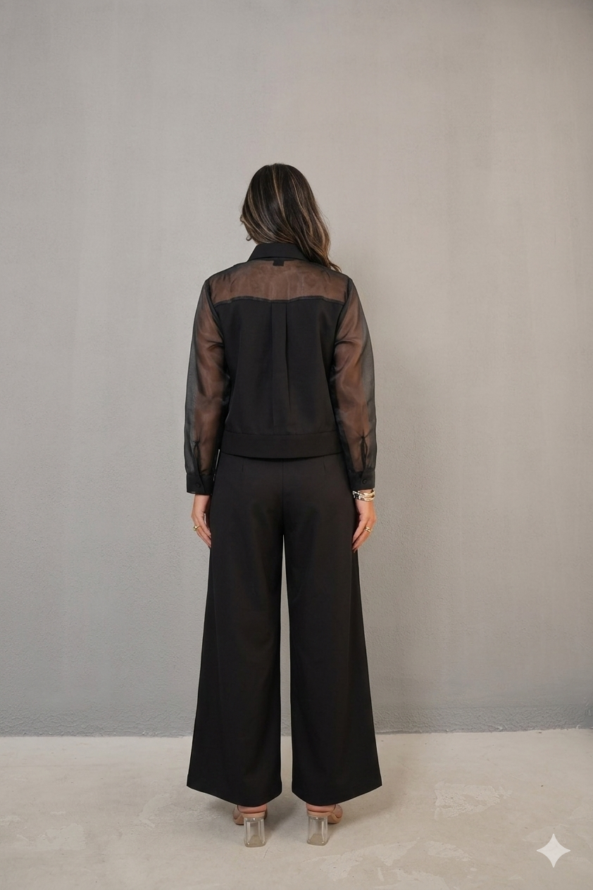 7807 Black Set With Pants For Women