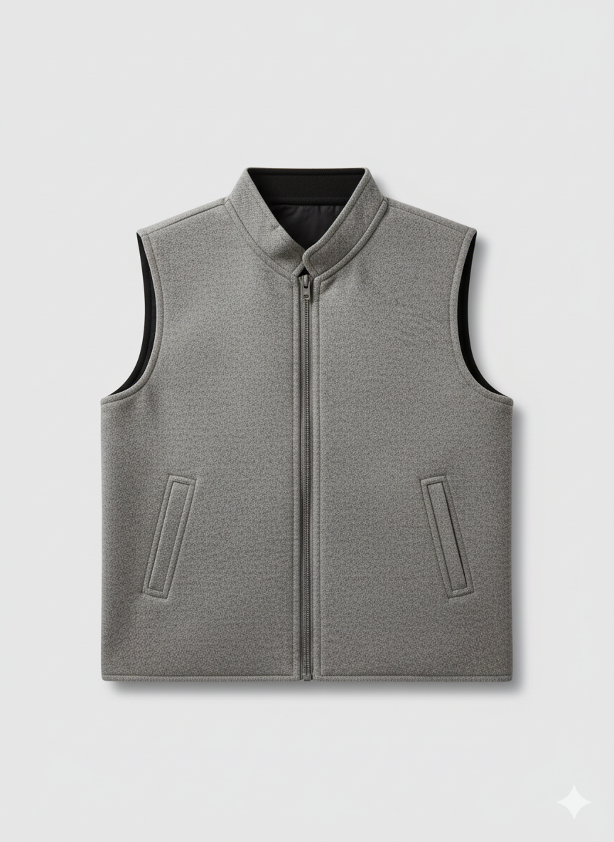 4025 Light Grey Winter Vest For Boys