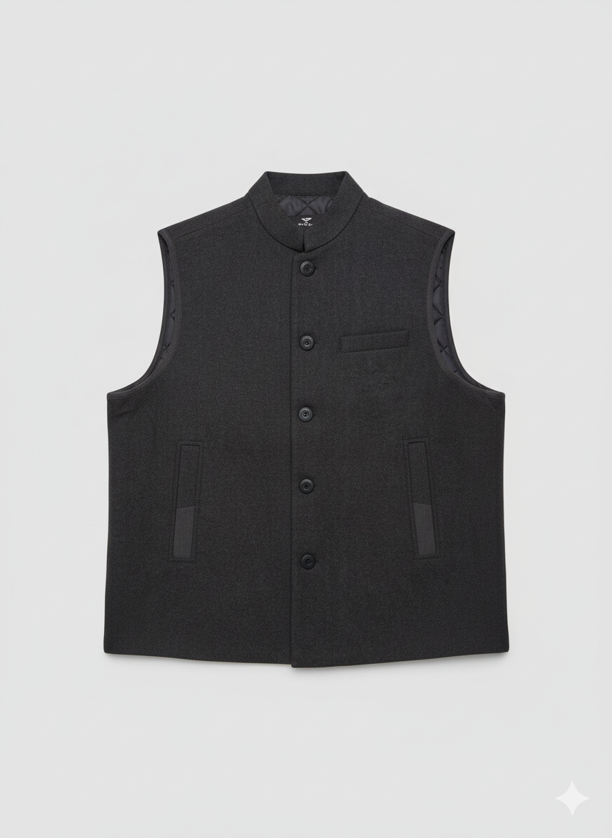 4952 Dark Grey Winter Vest For Men