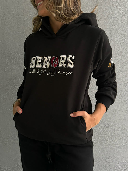 BBS Senior Black Hoodie For Women