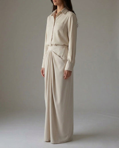 8258 Nova Ivory Drape Co-Ord Set