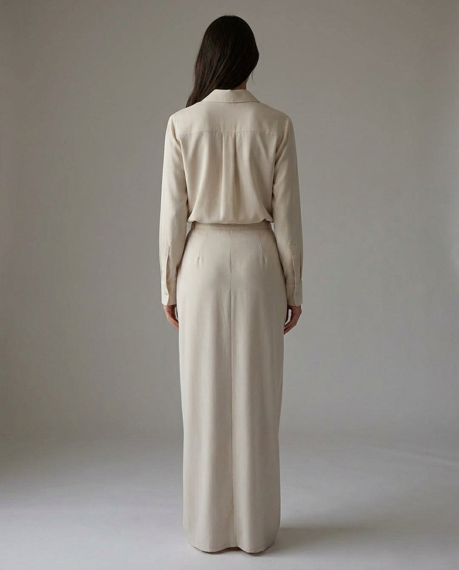 8258 Nova Ivory Drape Co-Ord Set