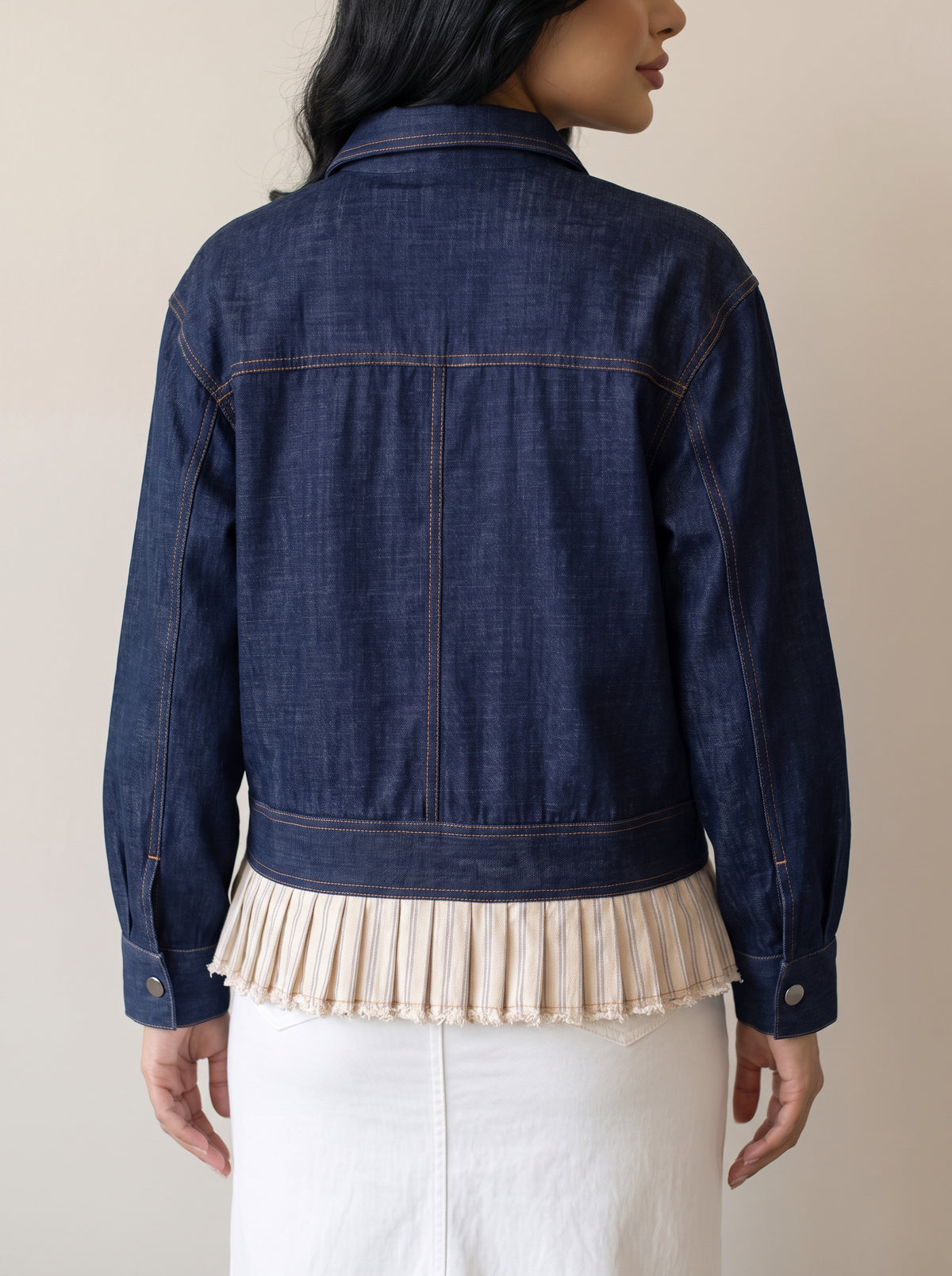 8386 Navy Denim Jacket For Women