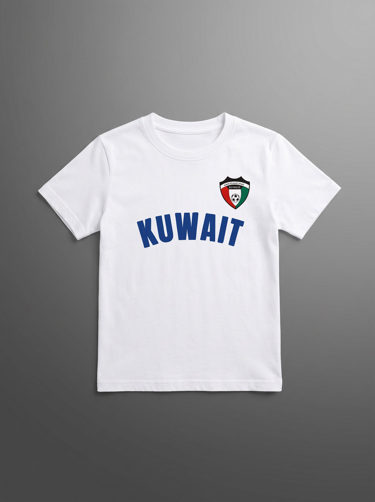 White T-Shirt For Kids - Kuwait National Team Logo Design