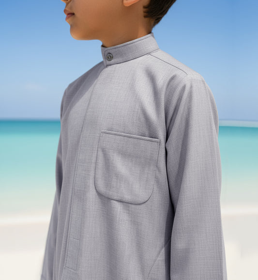 Light Grey Special Winter Dishdasha Al Jazeera For Boys