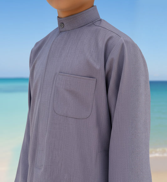 Dark Grey Special Winter Dishdasha Al Jazeera For Youth