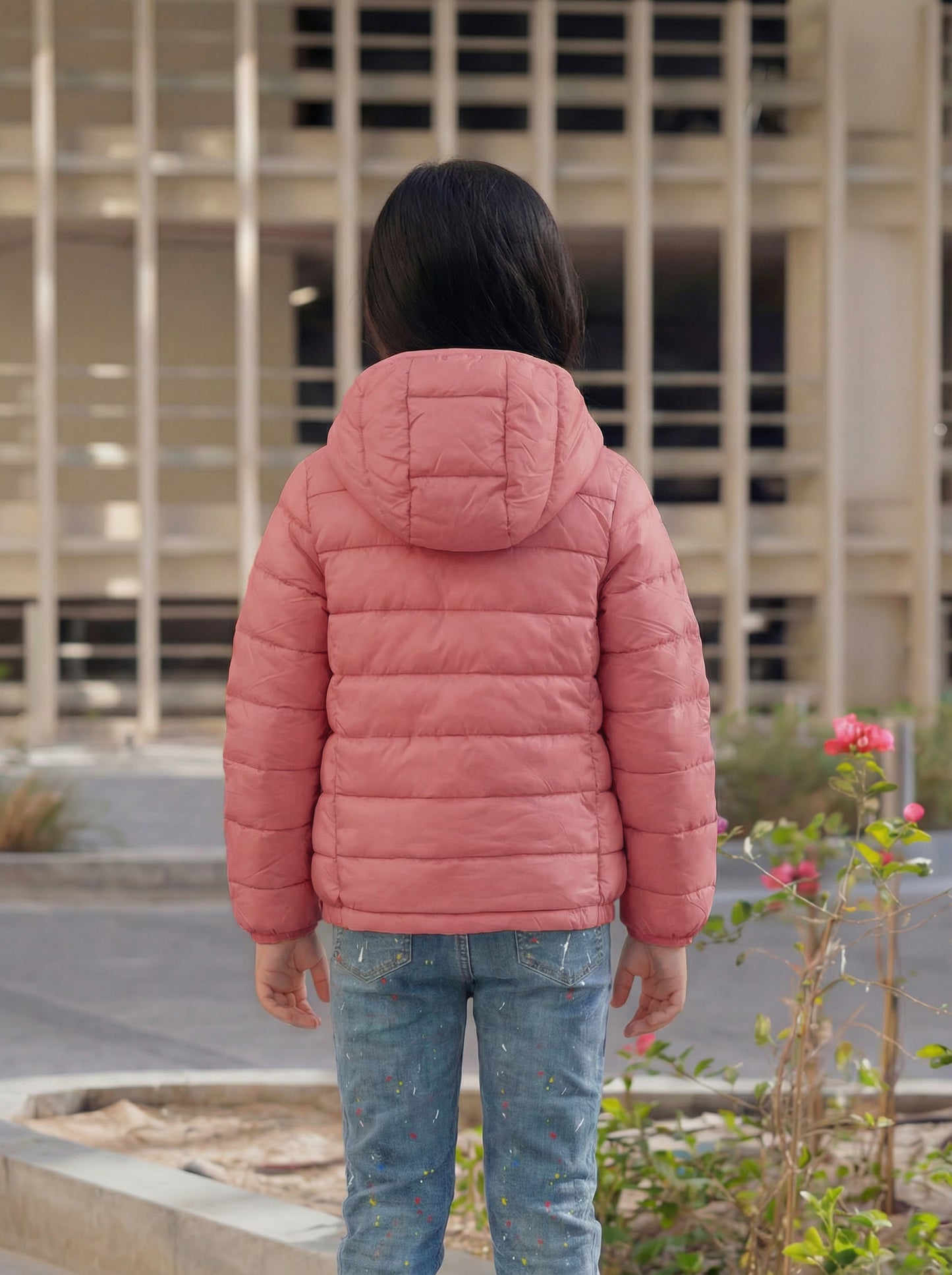 Multi-Color Winter Jacket With Hoodie For Kids