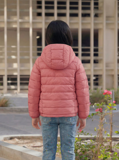 Multi-Color Winter Jacket With Hoodie For Kids