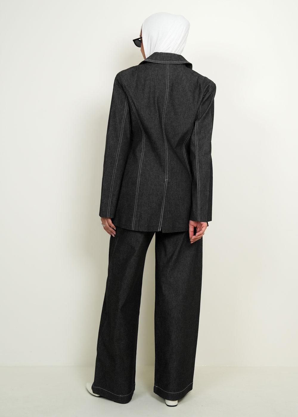 7972 Black Blazer Set For Women