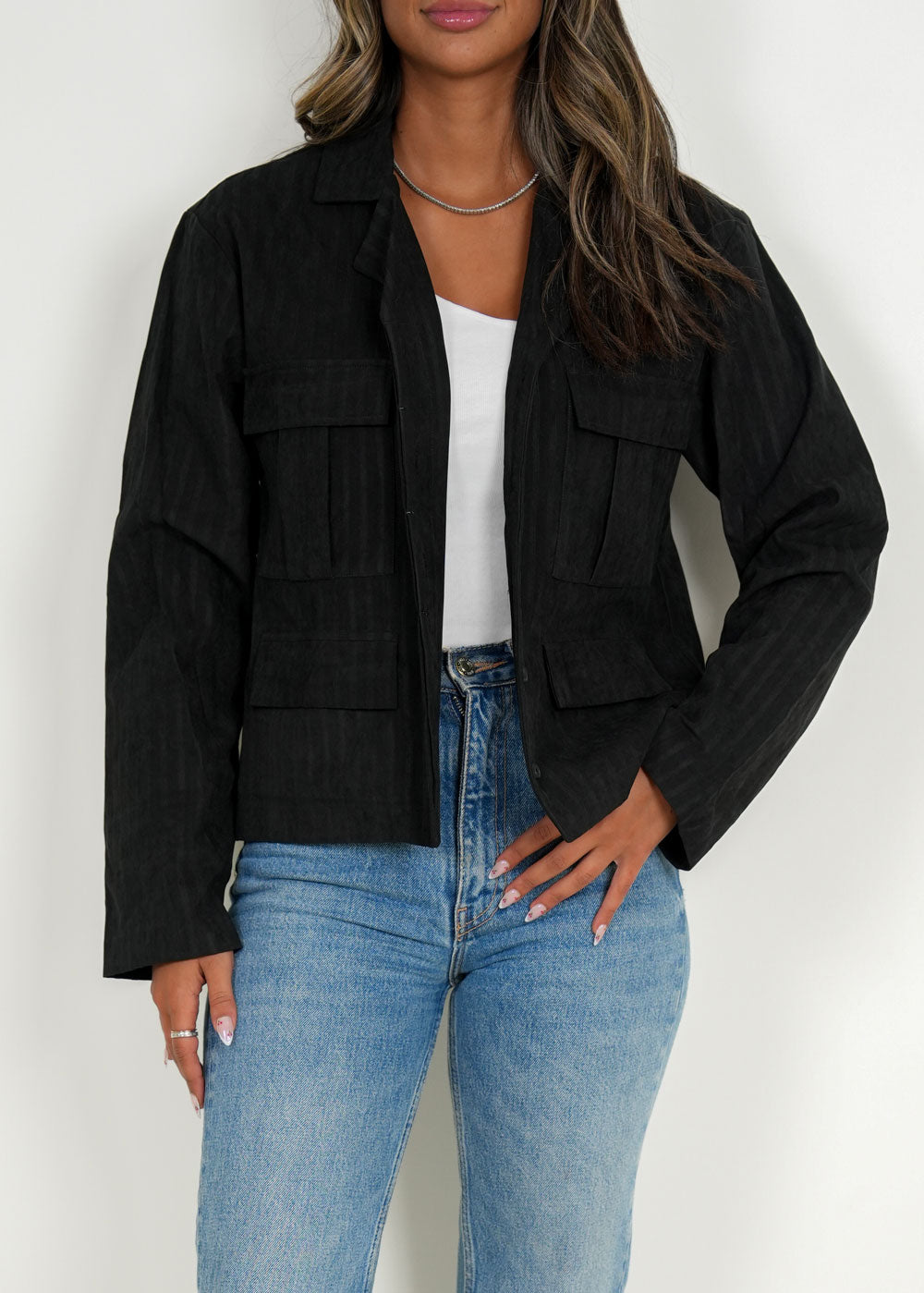 7965 Black Jacket Shirt For Women