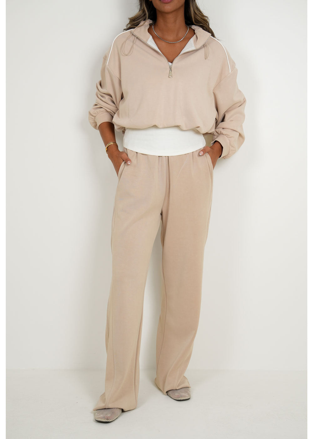 7885 Beige Winter Set For Women