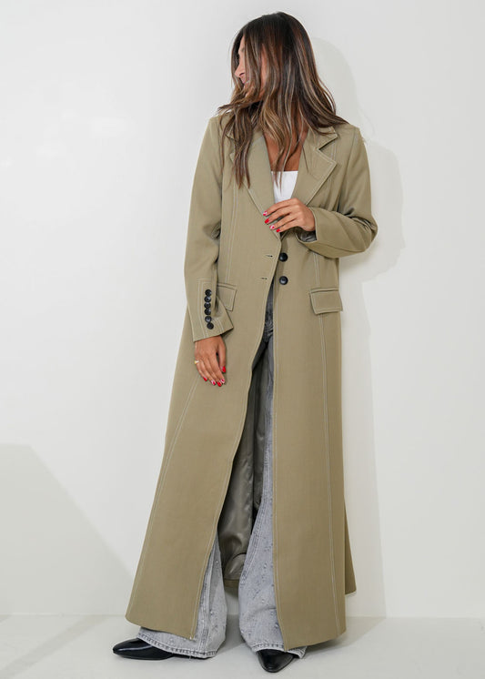 7936 Khaki Coat For Women