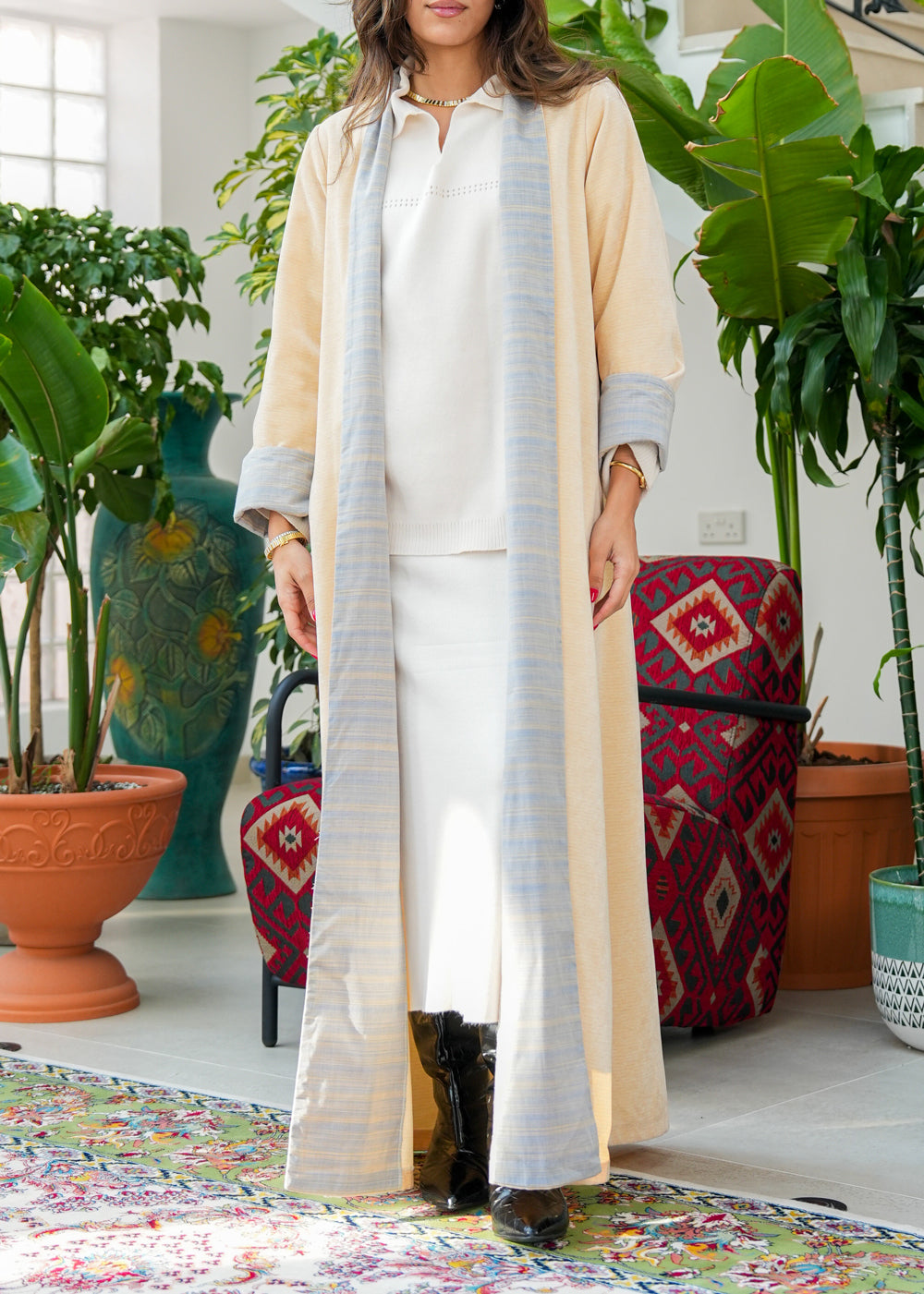 8045 Beige Bisht Furwa For Women
