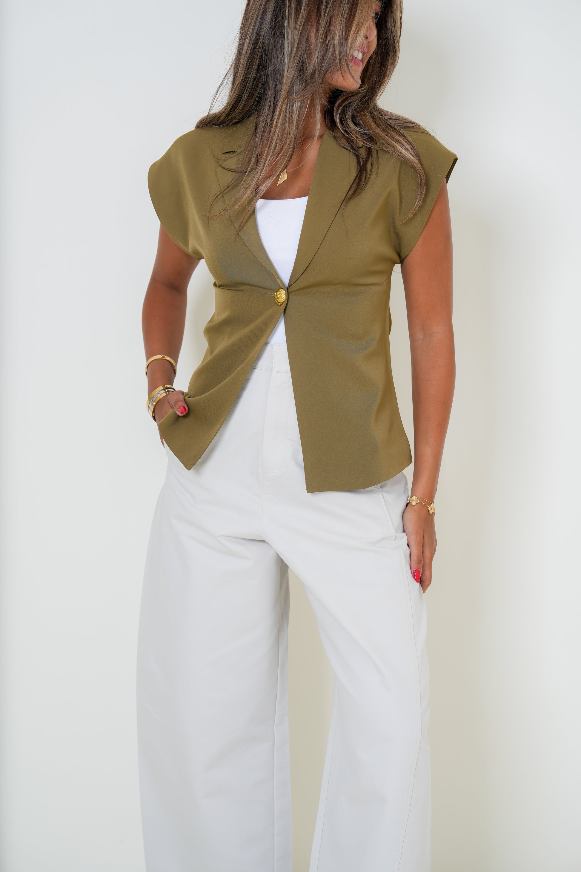 7856 Khaki Top For Women
