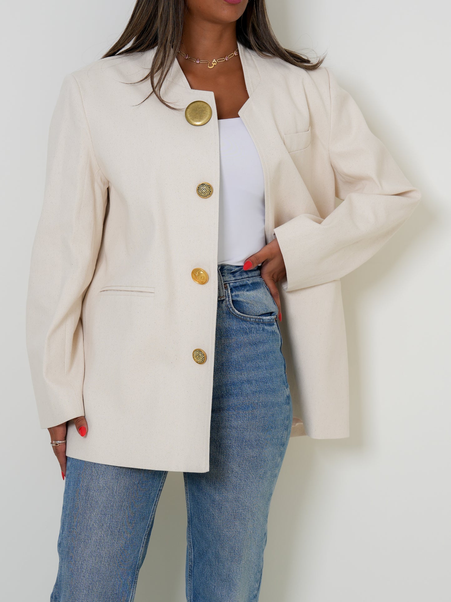 7835 Beige Blazer For Women