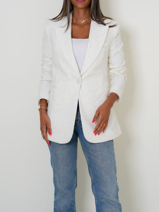 7893 Off White Blazer For Women