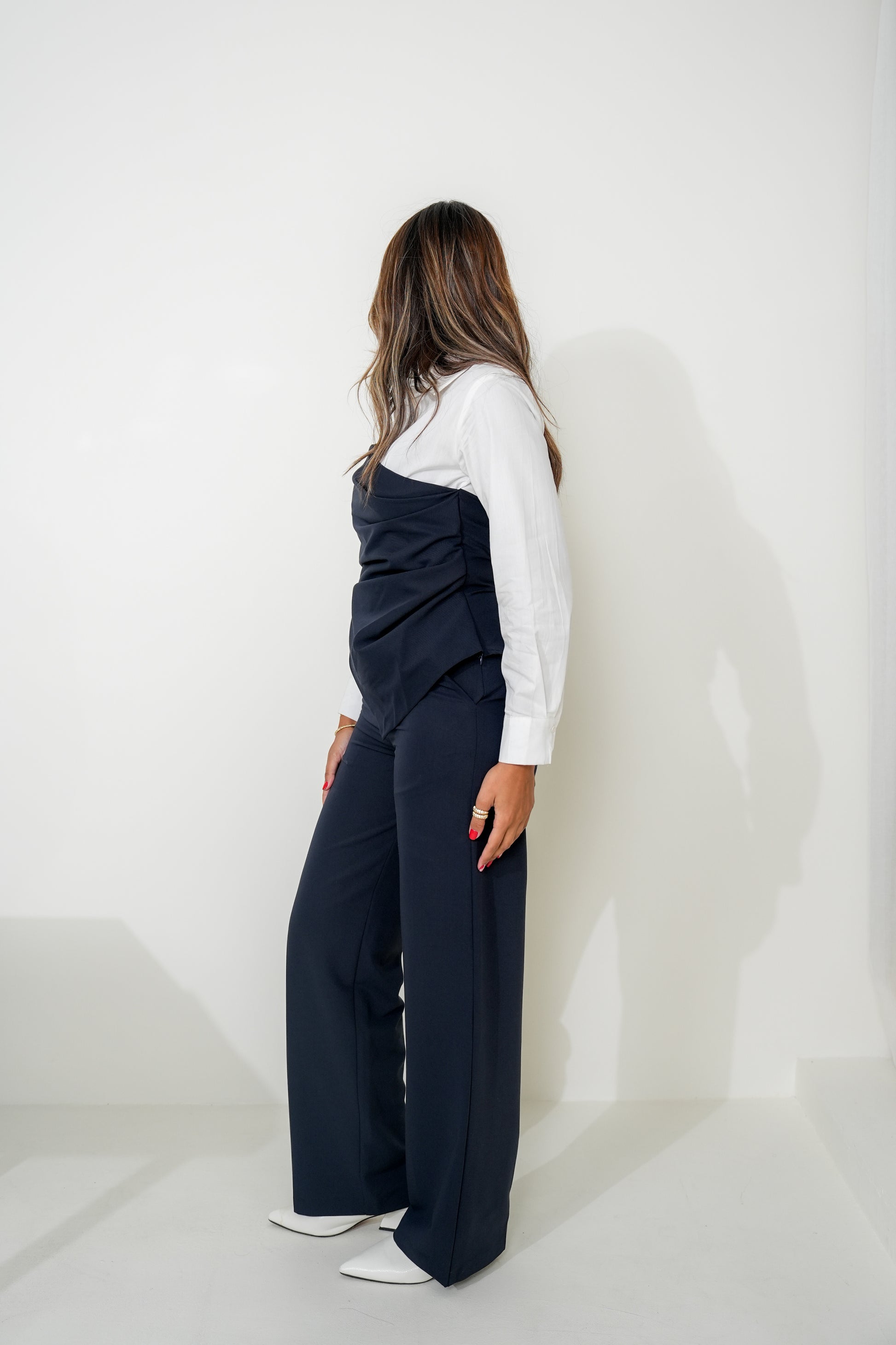 7904 Navy And White Set For Women