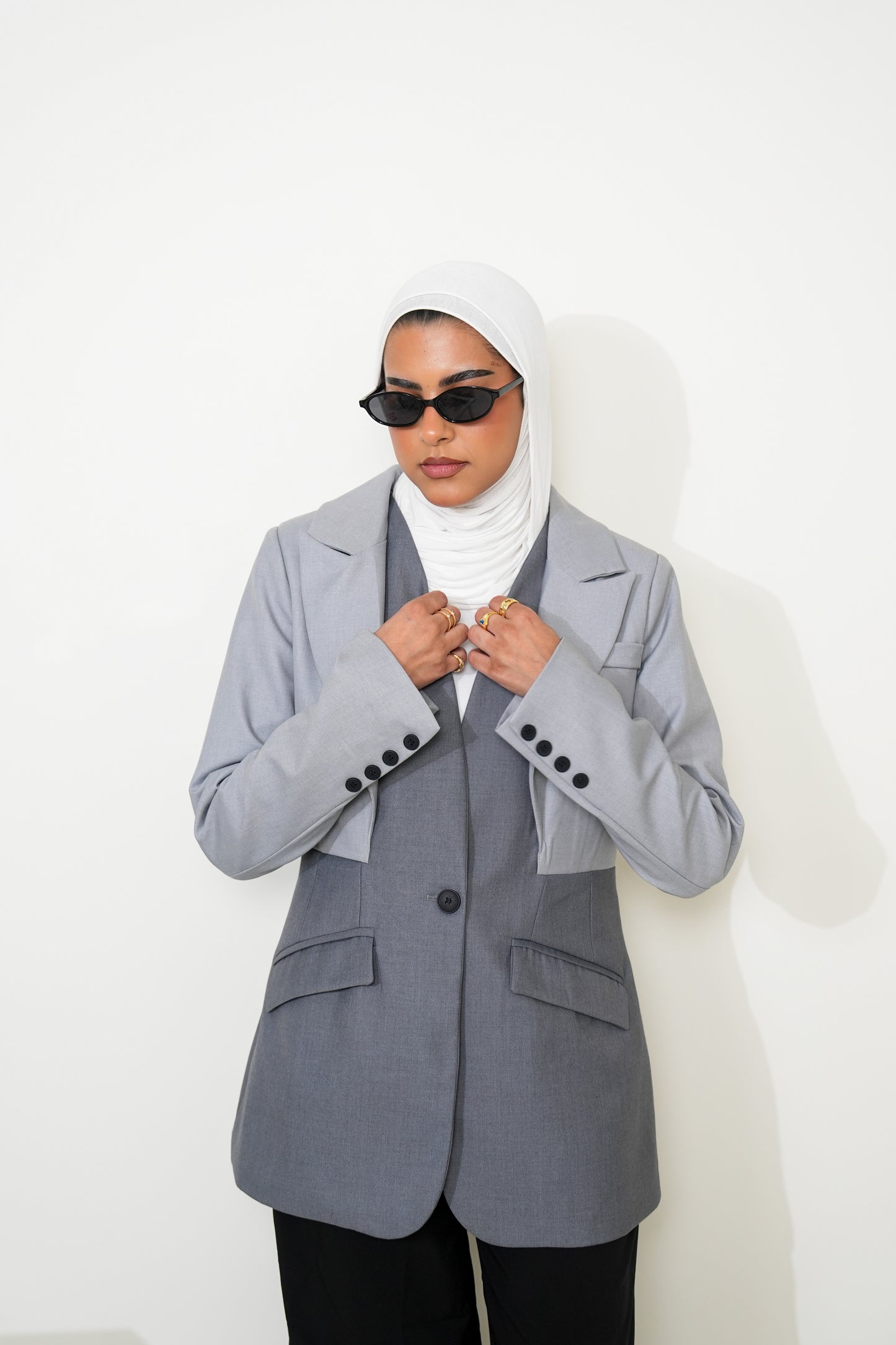 7937 Grey Blazer For Women