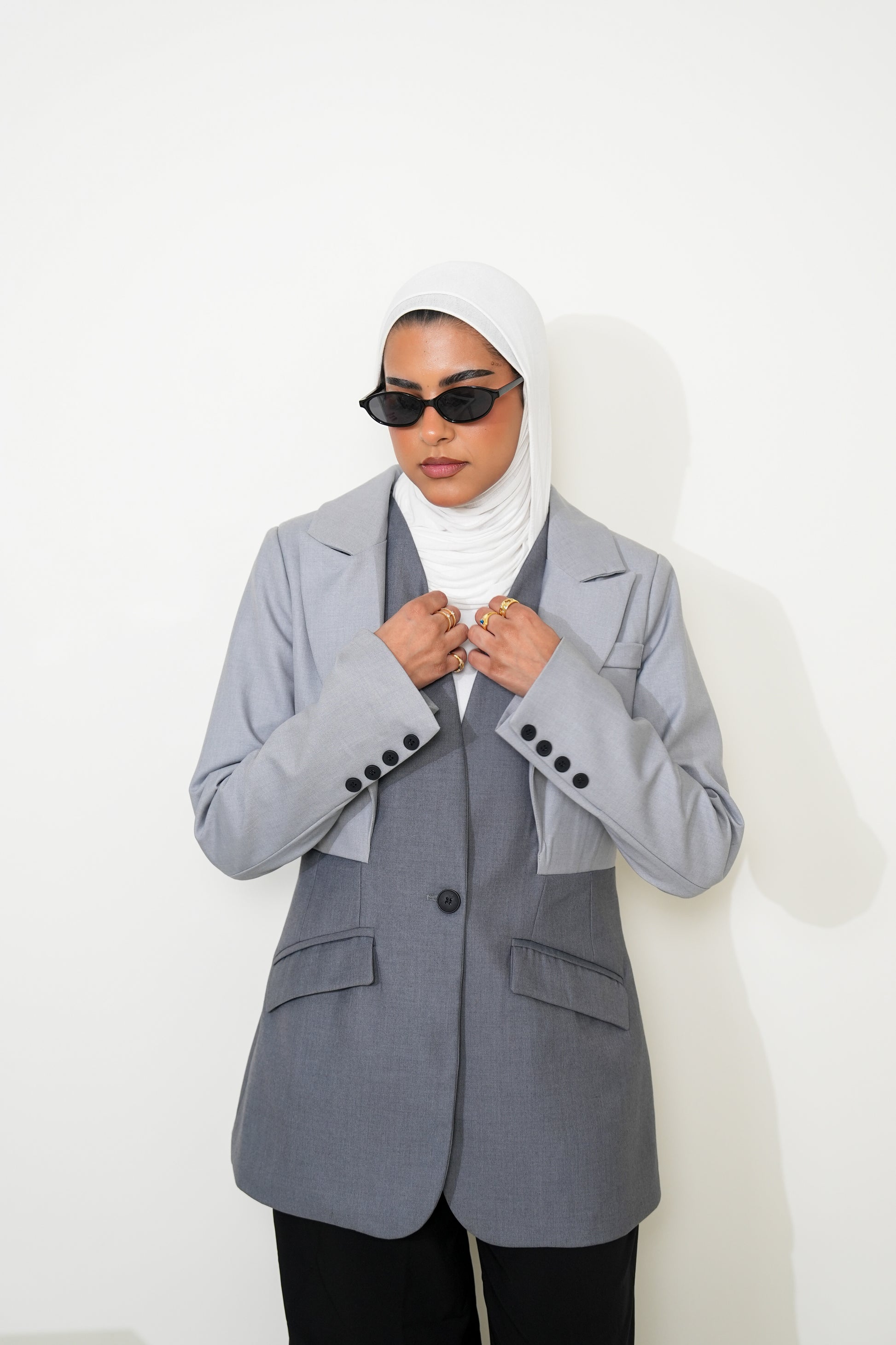 7937 Grey Blazer For Women