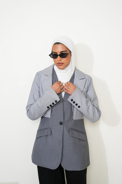 7937 Grey Blazer For Women