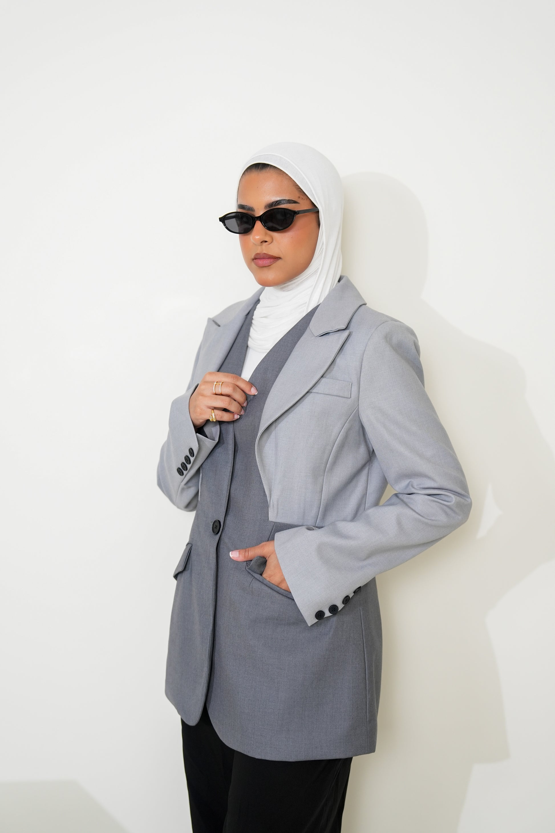 7937 Grey Blazer For Women