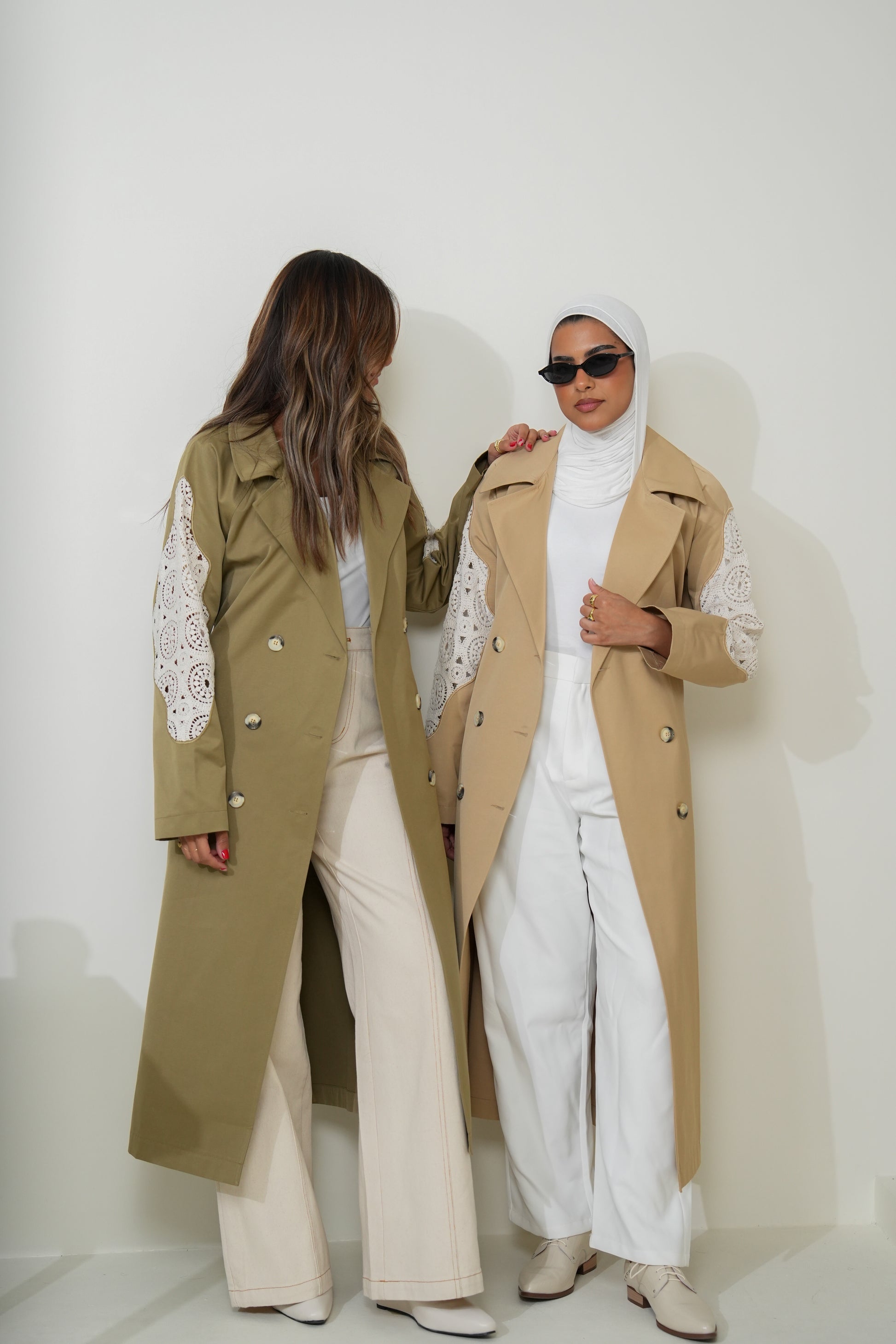 7894 Beige Long Jacket For Women