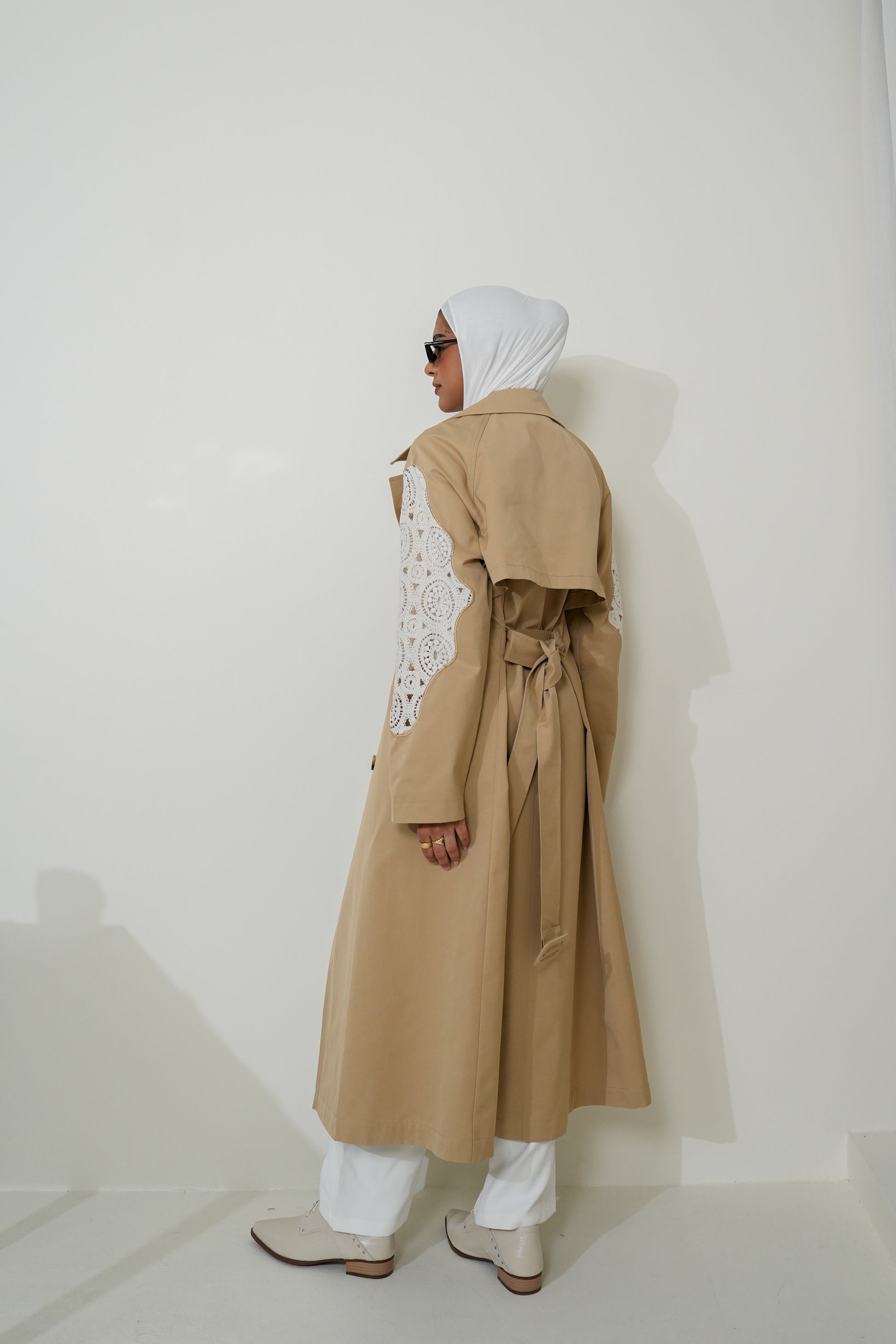 7894 Beige Long Jacket For Women