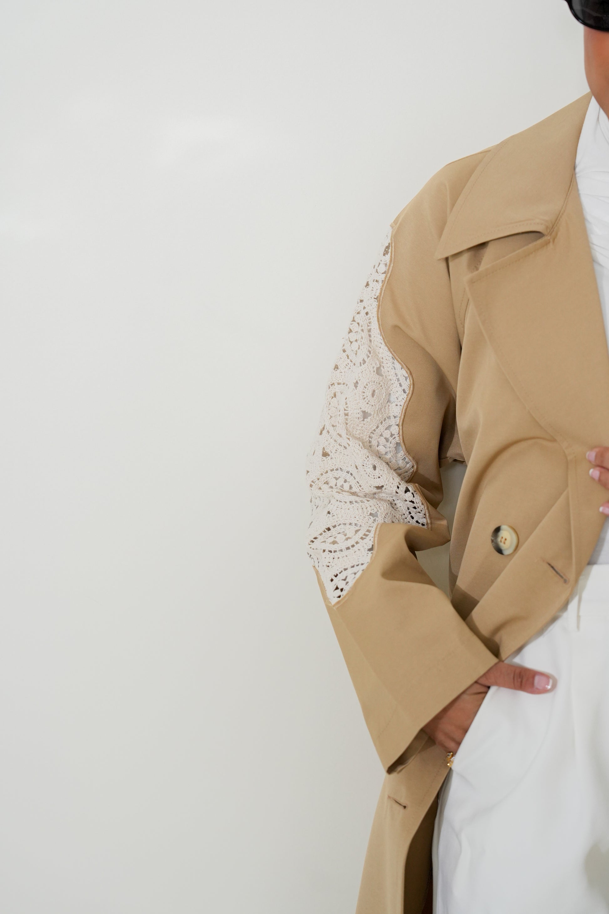 7894 Beige Long Jacket For Women