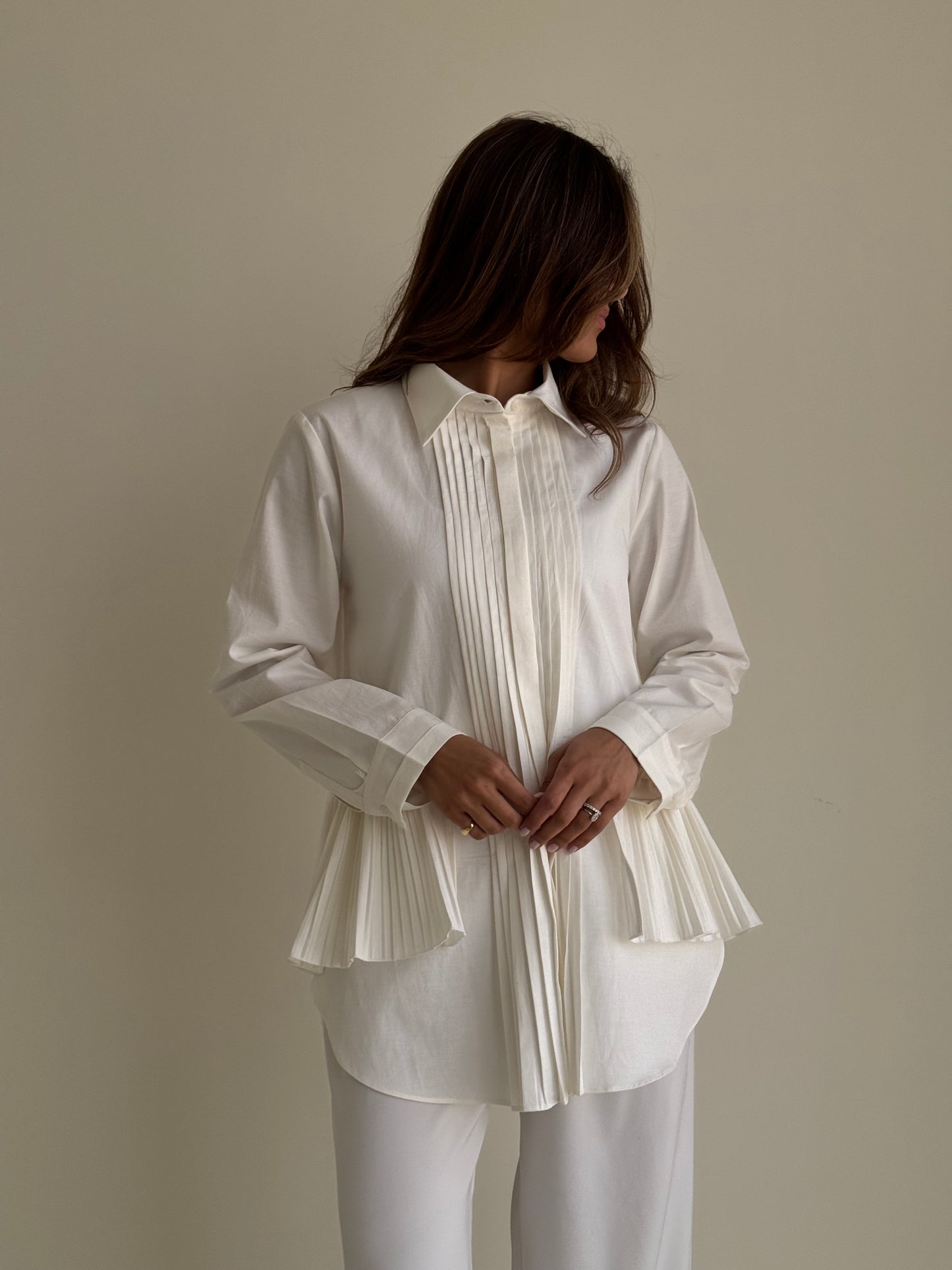 8238 White Long Shirt For Women