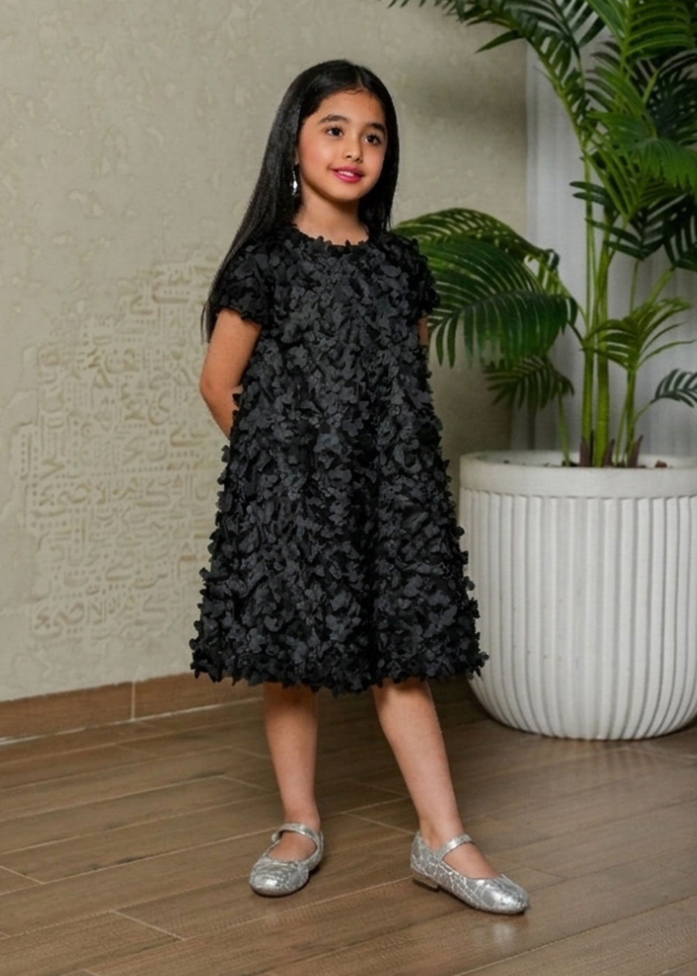 8113 Black Sleeveless Dress For Girls