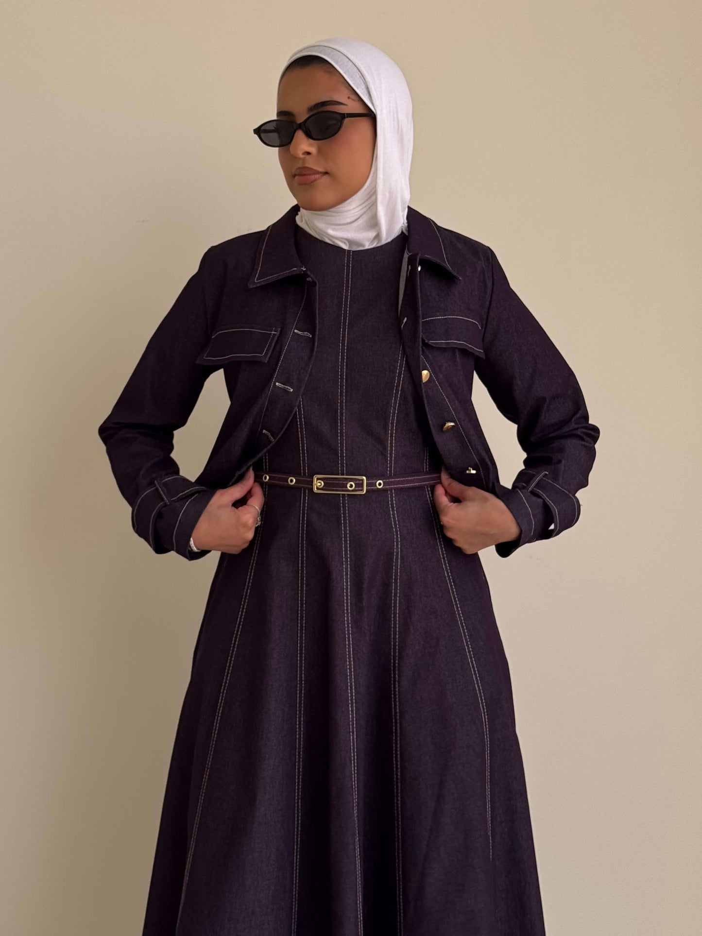 8212 Burgundy Purple Jacket And Skirt Set For Women