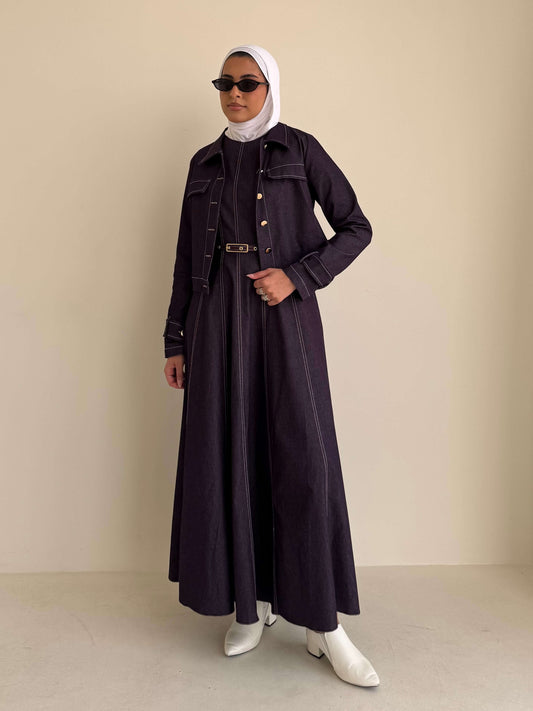 8212 Burgundy Purple Jacket And Skirt Set For Women